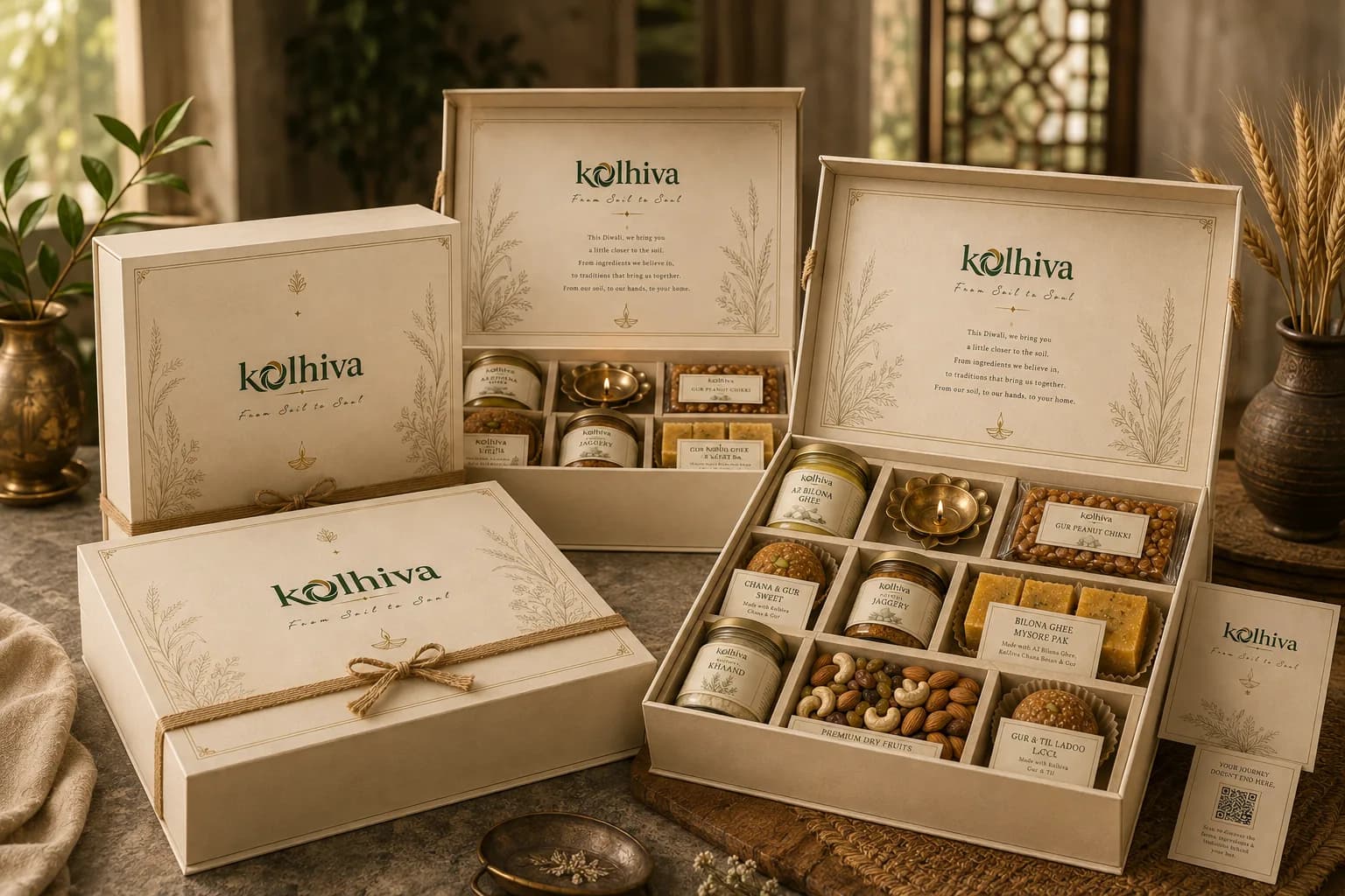 Three boxes prepared for a corporate order
